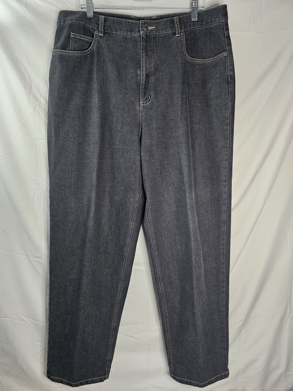 Talbots Women's Charcoal Straight  Stretch Relaxed Fit Jeans 20